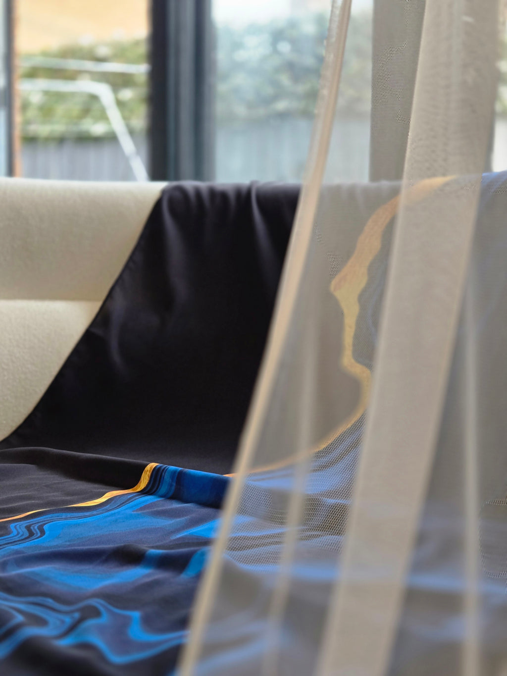 Midnight Flora - Premium Korean Chiffon Printed Scarf