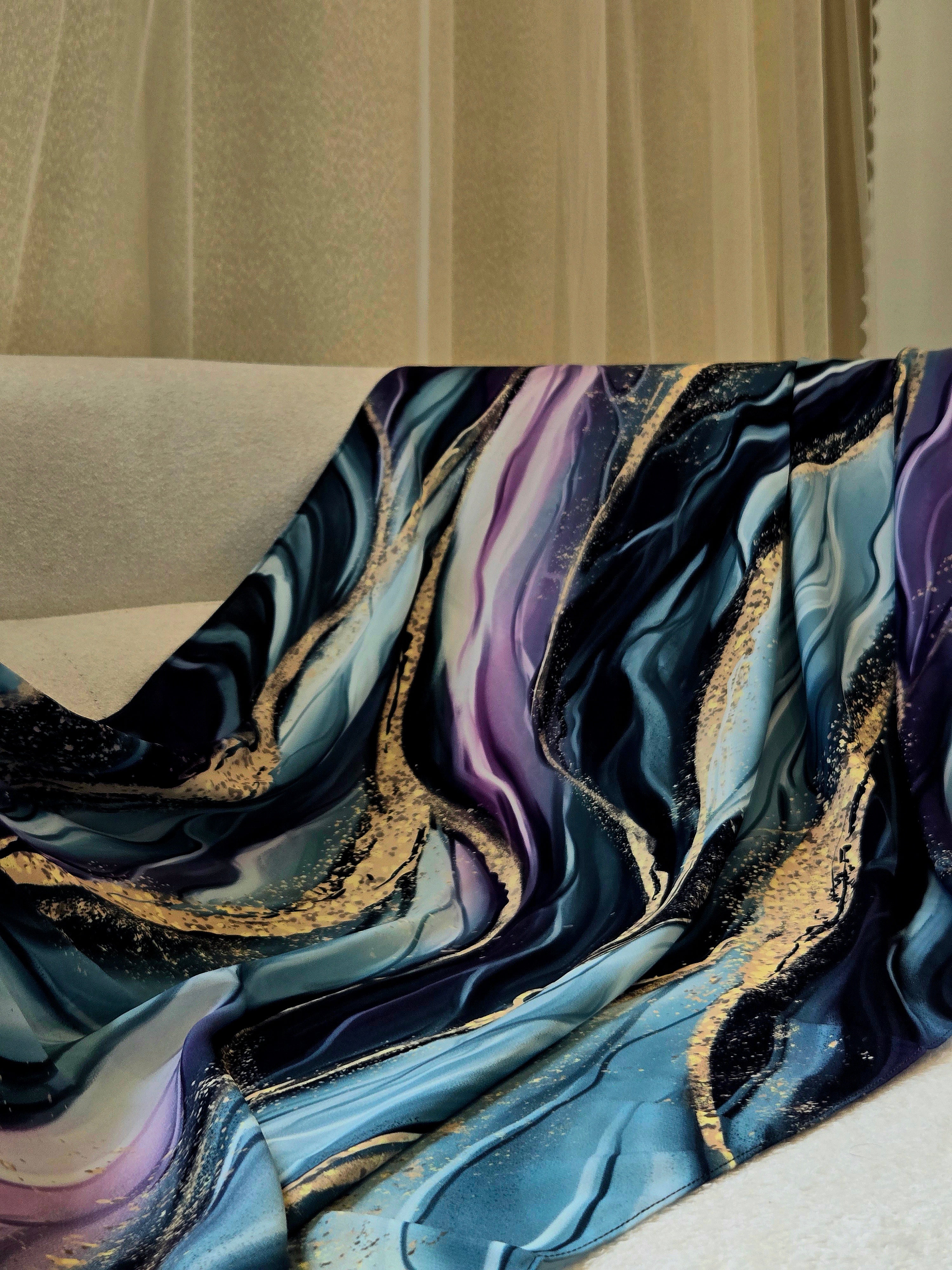 Emerald Galaxy - Premium Korean Chiffon Printed Scarf
