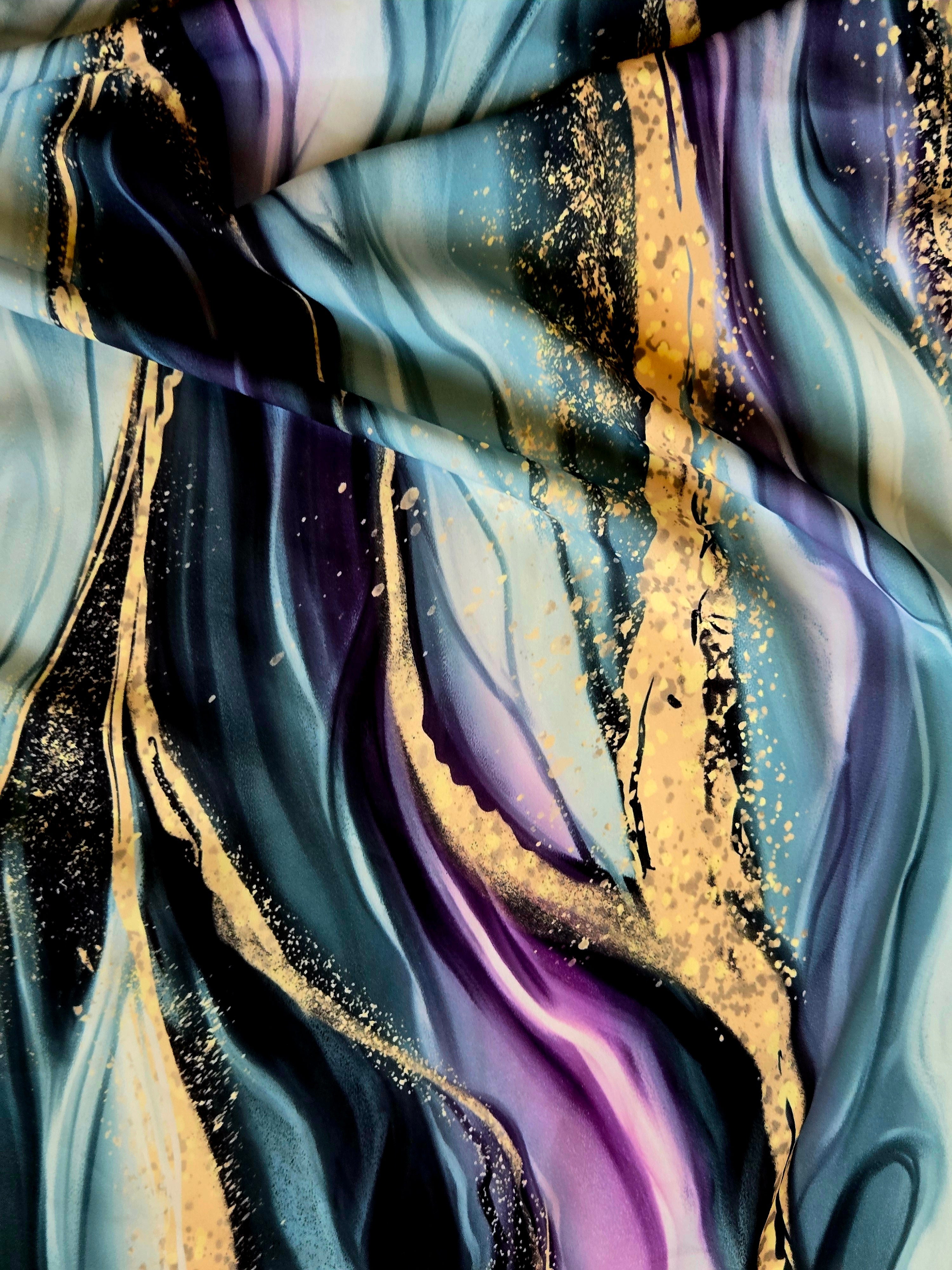 Emerald Galaxy - Premium Korean Chiffon Printed Scarf