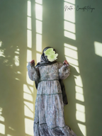 Nahla Luxury Premium Maxi Dress French Ruffles Lightweight & Soft | Ethereal Collection