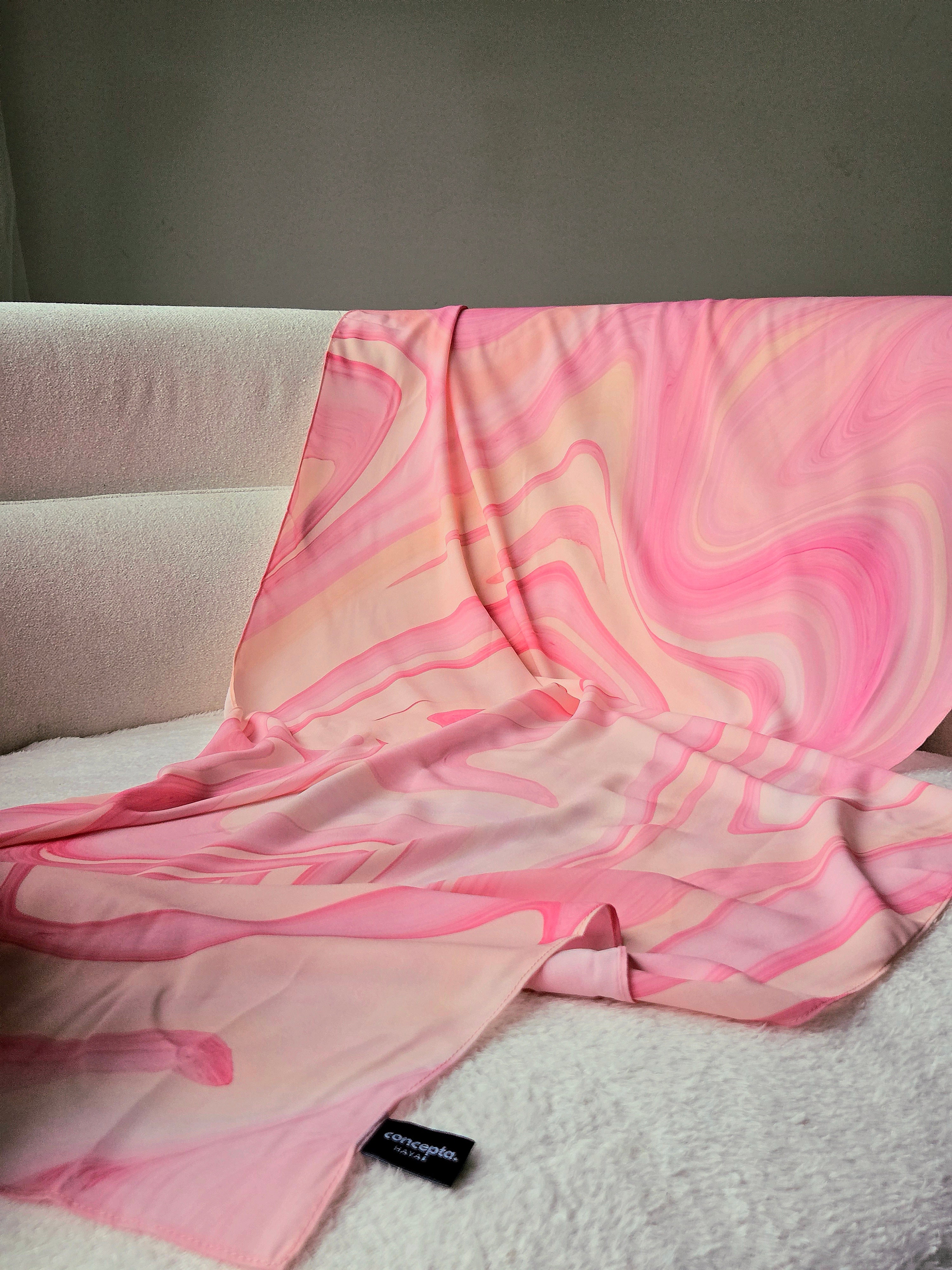 Rose Rainbow - Premium Korean Chiffon Printed Scarf