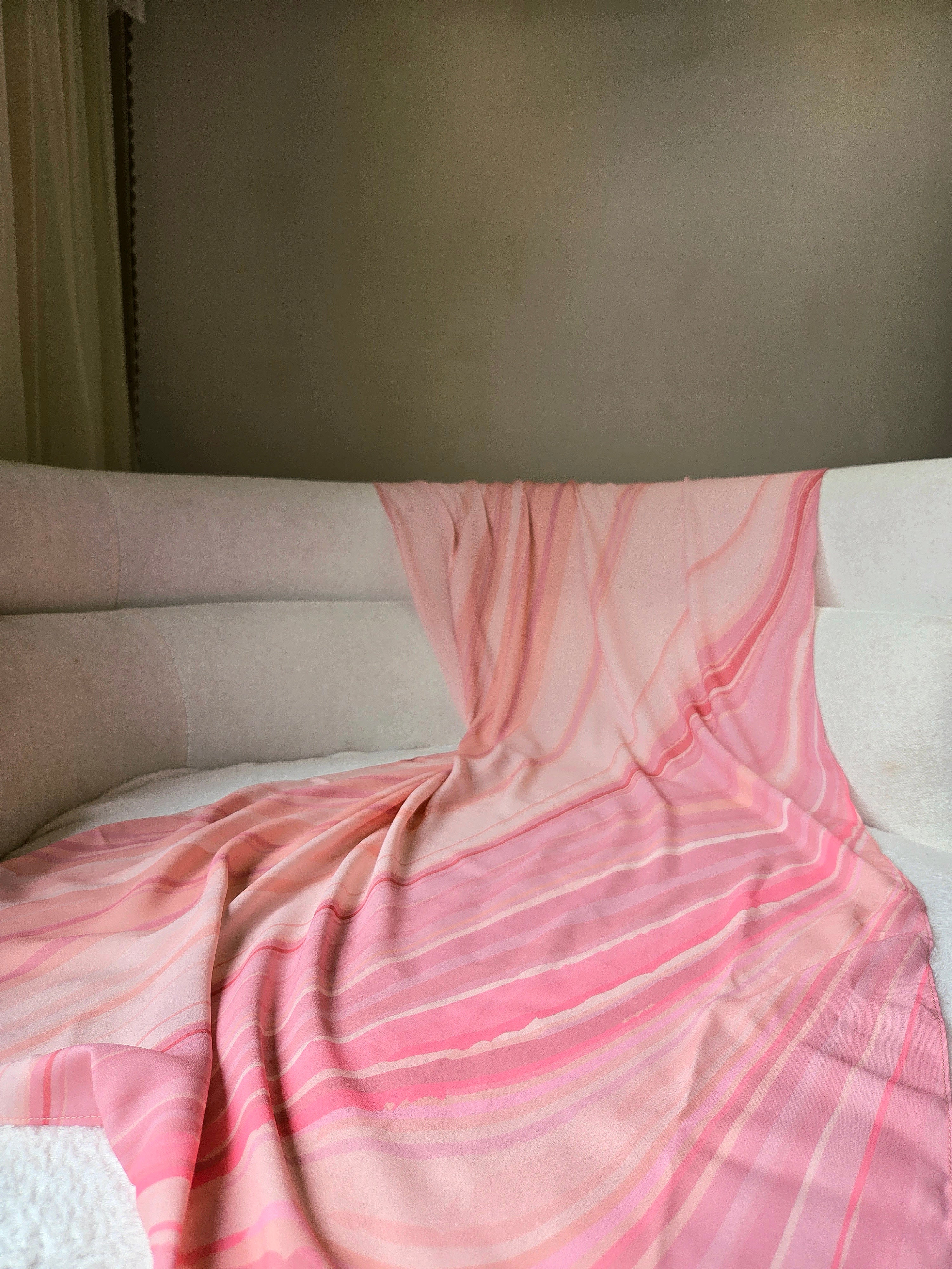Sahara Blush - Premium Korean Chiffon Printed Scarf