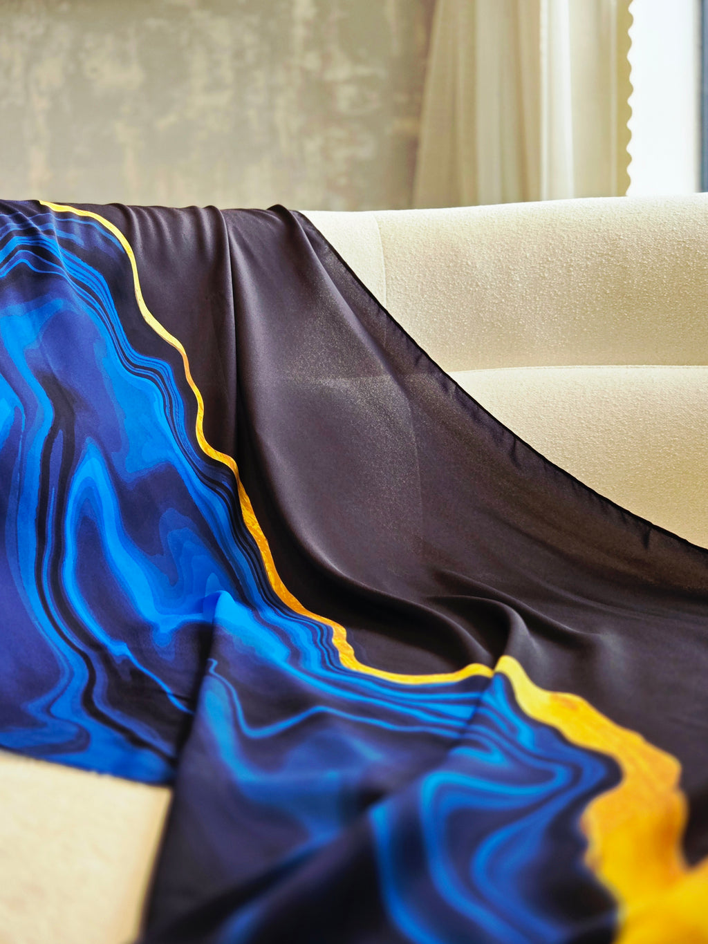 Midnight Flora - Premium Korean Chiffon Printed Scarf