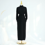 Ribbed Thin Knit Abaya Dress With Pockets