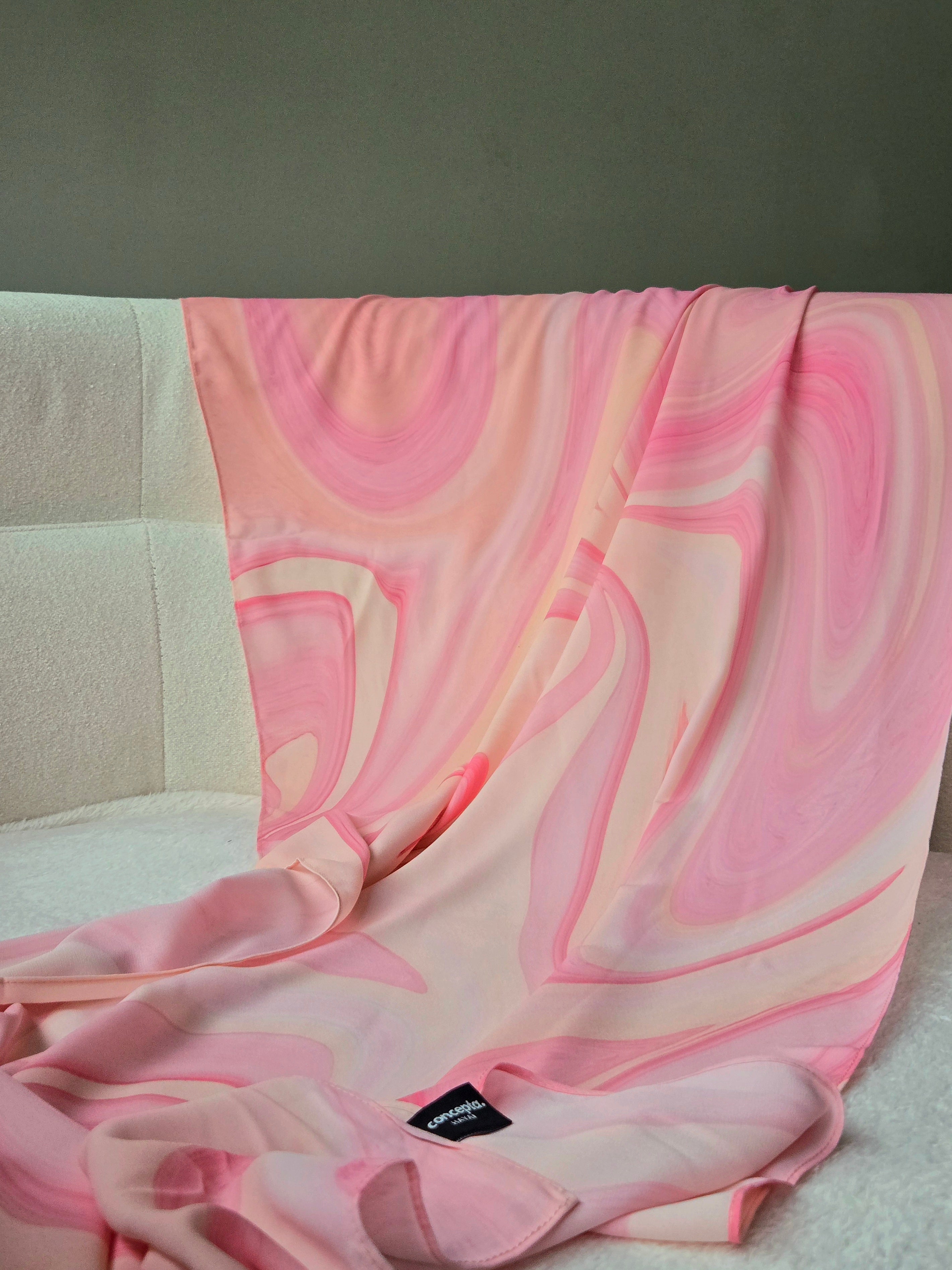 Rose Rainbow - Premium Korean Chiffon Printed Scarf